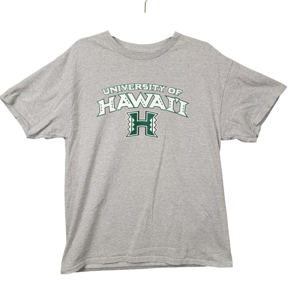 University of Hawaii Rainbow Warriors Graphic Tee Mens Large Gray Short Sleeve